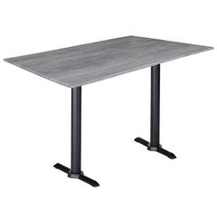 Two 36" Tall OD211EB Indoor/Outdoor All-Season Table Bases with a 30" x 48" Greystone Top