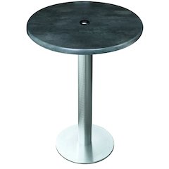 All-Season Table with 36" Diameter Black Steel Top with Umbrella Hole