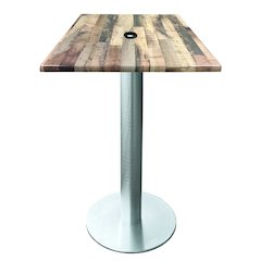 All-Season Table with 36" x 36" Square Rustic Top with Umbrella Hole