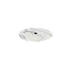 32" Diameter White Marble, Indoor/Outdoor All-Season EuroSlim Table Top with Umbrella Hole