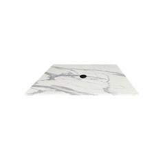 32" x 32" White Marble, Indoor/Outdoor All-Season EuroSlim Table Top with Umbrella Hole