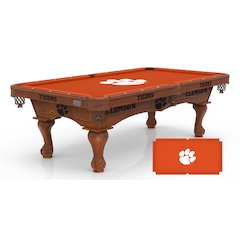 Clemson University 8' Pool Table with a Chardonnay Finish
