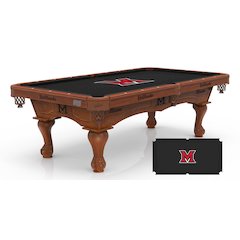Miami (OH) University 8' Pool Table with a Chardonnay Finish