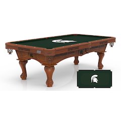 Michigan State University 8' Pool Table with a Chardonnay Finish