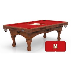 University of Maryland 8' Pool Table with a Chardonnay Finish