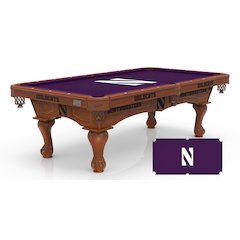Northwestern University 8' Pool Table with a Chardonnay Finish