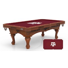 Texas A&M 8' Pool Table with a Chardonnay Finish