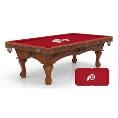 University of Utah 8' Pool Table with a Chardonnay Finish
