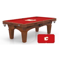 Calgary Flames 8' Pool Table with a Chardonnay Finish