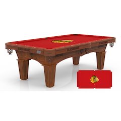 Chicago Blackhawks 8' Pool Table with a Chardonnay Finish