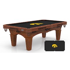 University of Iowa 8' Pool Table with a Chardonnay Finish