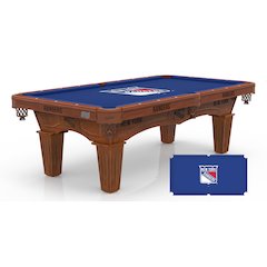 New York Rangers 8' Pool Table with a Chardonnay Finish