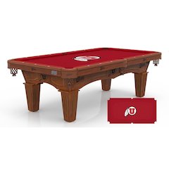 University of Utah 8' Pool Table with a Chardonnay Finish
