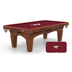 Virginia Tech University 8' Pool Table with a Chardonnay Finish