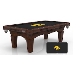 University of Iowa 8' Pool Table with a Navajo Finish