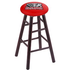 Maple Counter Stool in Dark Cherry Finish with Alabama Seat