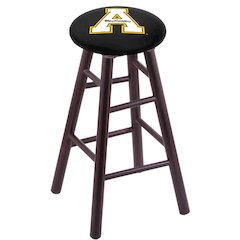 Maple Counter Stool in Dark Cherry Finish with Appalachian State Seat