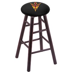 Maple Counter Stool in Dark Cherry Finish with Arizona State (Pitchfork) Seat