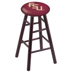 Maple Counter Stool in Dark Cherry Finish with Florida State (Script) Seat