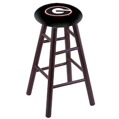 Maple Counter Stool in Dark Cherry Finish with Georgia "G" Seat