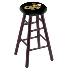 Maple Bar Stool in Dark Cherry Finish with Georgia Tech Seat