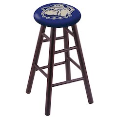 Maple Bar Stool in Dark Cherry Finish with Georgetown Seat