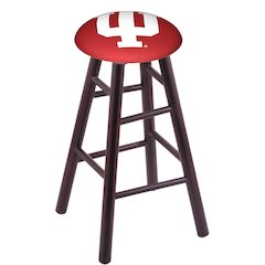 Maple Bar Stool in Dark Cherry Finish with Indiana Seat