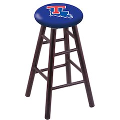 Maple Counter Stool in Dark Cherry Finish with Louisiana Tech Seat