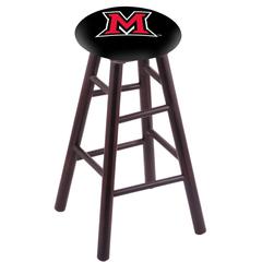 Maple Bar Stool in Dark Cherry Finish with Miami (OH) Seat