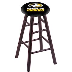 Maple Bar Stool in Dark Cherry Finish with Michigan Tech Seat