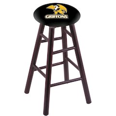 Maple Counter Stool in Dark Cherry Finish with Missouri Western State Seat
