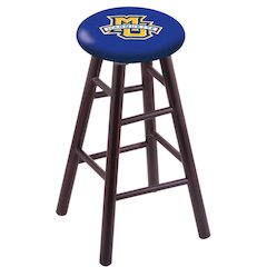 Maple Bar Stool in Dark Cherry Finish with Marquette University Seat