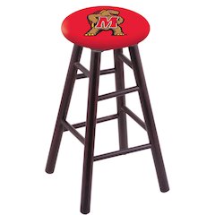 Maple Bar Stool in Dark Cherry Finish with Maryland Seat