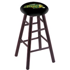 Maple Bar Stool in Dark Cherry Finish with North Dakota State Seat