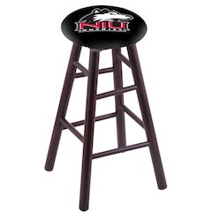 Maple Bar Stool in Dark Cherry Finish with Northern Illinois Seat
