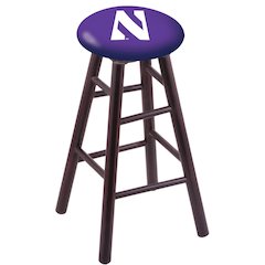 Maple Counter Stool in Dark Cherry Finish with Northwestern Seat