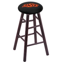Maple Counter Stool in Dark Cherry Finish with Oklahoma State Seat
