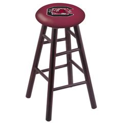 Maple Counter Stool in Dark Cherry Finish with South Carolina Seat