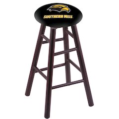 Maple Bar Stool in Dark Cherry Finish with Southern Miss Seat