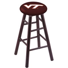Maple Bar Stool in Dark Cherry Finish with Virginia Tech Seat