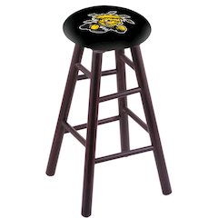 Maple Counter Stool in Dark Cherry Finish with Wichita State Seat