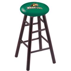 Maple Bar Stool in Dark Cherry Finish with Wright State Seat