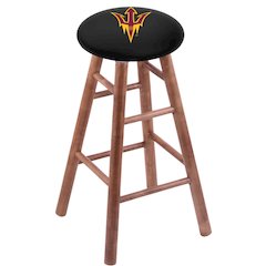 Maple Bar Stool in Medium Finish with Arizona State (Pitchfork) Seat