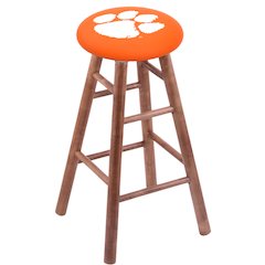 Maple Bar Stool in Medium Finish with Clemson Seat