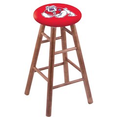 Maple Counter Stool in Medium Finish with Fresno State Seat
