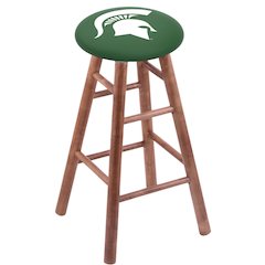Maple Bar Stool in Medium Finish with Michigan State Seat