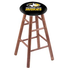 Maple Bar Stool in Medium Finish with Michigan Tech Seat