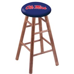 Maple Counter Stool in Medium Finish with Ole' Miss Seat