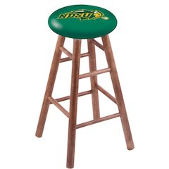 Maple Bar Stool in Medium Finish with North Dakota State Seat