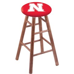Maple Counter Stool in Medium Finish with Nebraska Seat